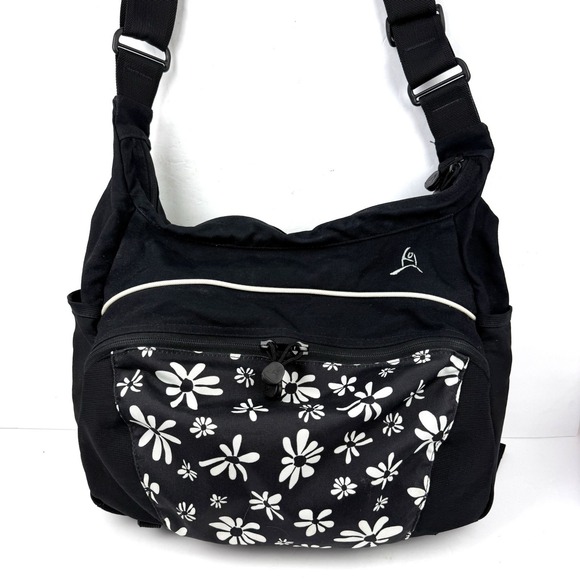 Overland Equipment Other - Overland Equipment Messenger Bag Black Floral Canvas Made In Chico USA